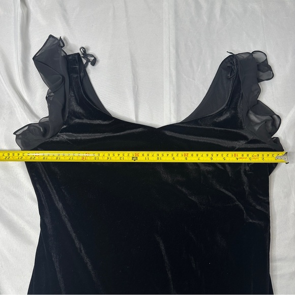 Witchy Ehtereal Black Velvet Beaded Whimsigoth Formal Dress Sz 16 - SL Fashions - Picture 12 of 13